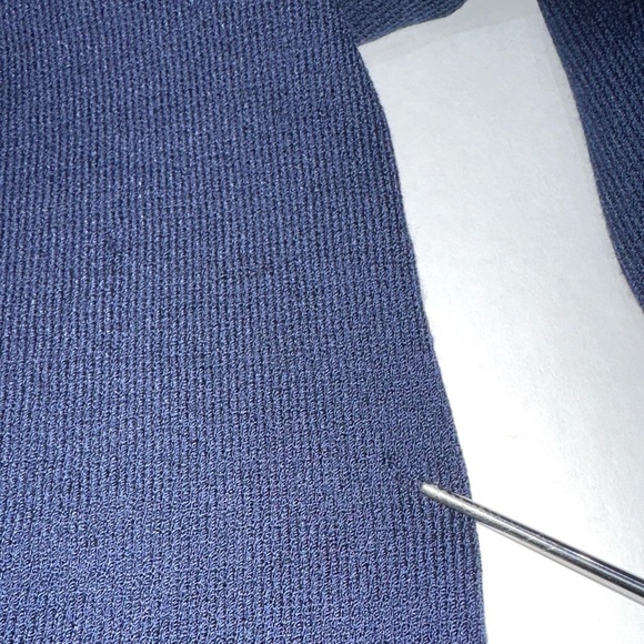 St John Evening Blue And Metallic Gold Embroidered Knit Sweater - Picture 12 of 16